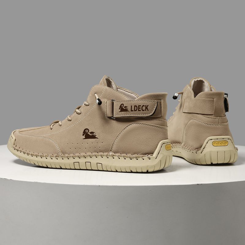 Handgenähte Martin Spring High-Top Herrenschuhe Neue lässige Stiefeletten_voghion.com