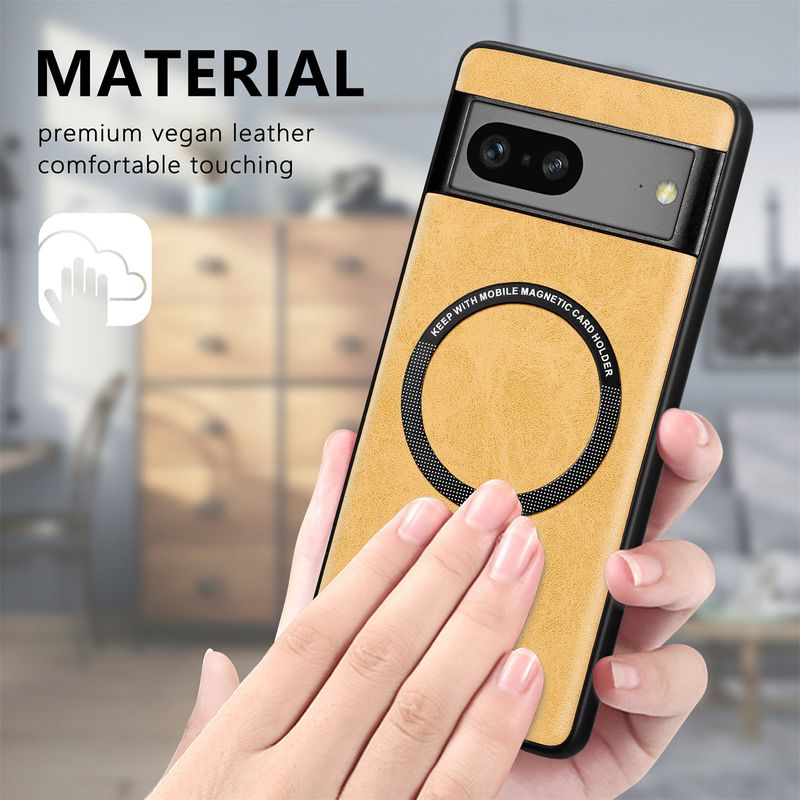 Applicable to Google Pixel8A mobile phone case all-inclusive solid color car magnetic Google Pixel7 Pro case_voghion.com