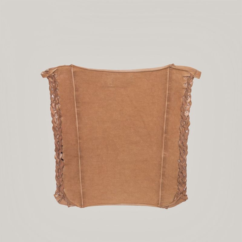Top corto bandeau vintage tejido a mano con efecto desgastado - Ropa urbana bohemia de mezclilla desgastada para mujer_voghion.com