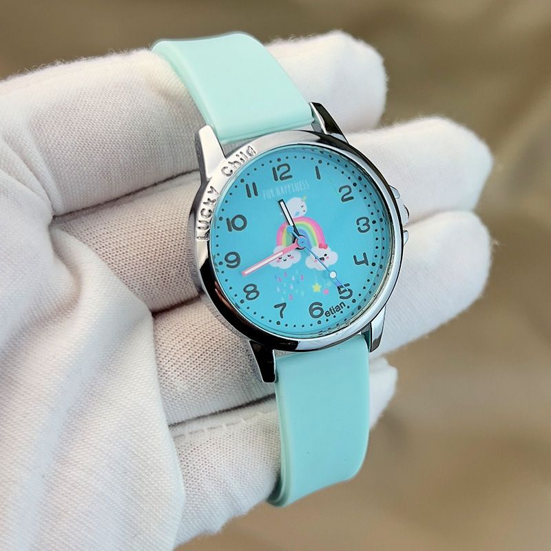 Student Watch Children's Watch Cute Rainbow Silicone Watch Luminous Pointer Student Watch_voghion.com