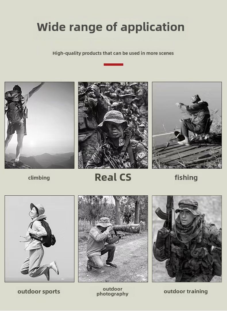 New Camouflage Bennie Hat Tactical Big Brim Round Hat Summer Outdoor Mountaineering Camping Fishing Sunshade Fisherman Hat_voghion.com