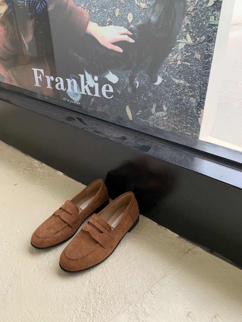 3600 18 ~ Mocassini in pelle retrò francesi e britannici con tacco basso per donna 2025_voghion.com