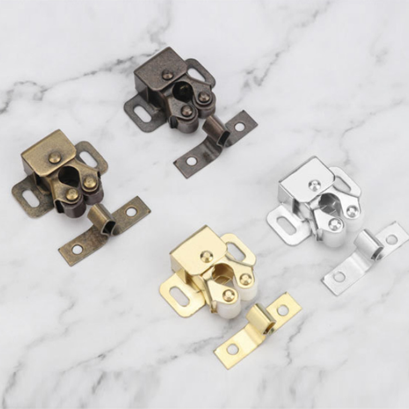 8pcs Cabinet Door Magnets Double Roller Catch Stop Latch Closer Damper Buffer With Screws Wardrobe Hardware Furniture Fittings_voghion.com