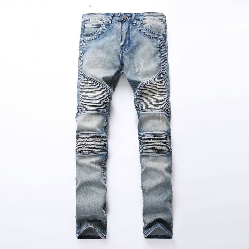 Premium Products Men's Jeans With Personalized Trendy Folds, Slim Fit And Elastic Fit, Men's Fashionable Pants_voghion.com