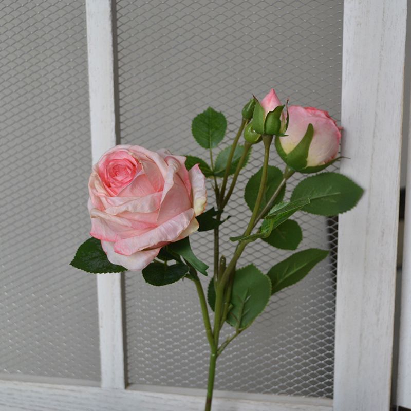 Zijden kunstbloemen voor huisdecoratie nepbloemen bruiloft lente vier-gevorkte meerkoppige vlinderrozen_voghion.com