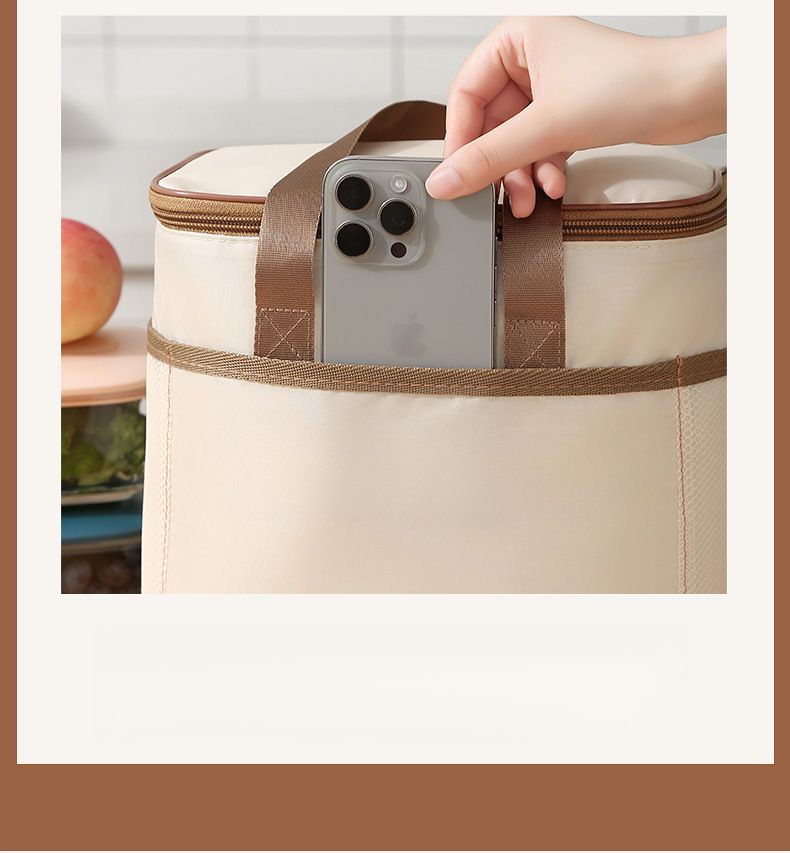 Nuovo stile Bento portatile in alluminio, borsa termica impermeabile per studenti e impiegati_voghion.com