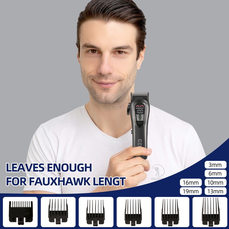 Tondeuse à cheveux avec écran LED - Réglage de la puissance à cinq vitesses et tondeuse électrique frontale_voghion.com