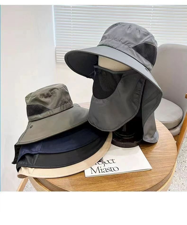 UPF50+ Full Face Sun Hat With Neck Cover - Wide Brim UV Protection Hat For Men & Women Outdoor Fishing & Hiking Cap For Summer_voghion.com