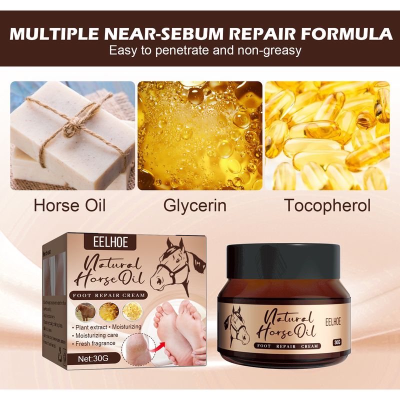 Uleiul de cal EELHOE repară pielea uscată și crăpată, exfoliază și hidratează pielea pentru picioare_voghion.com