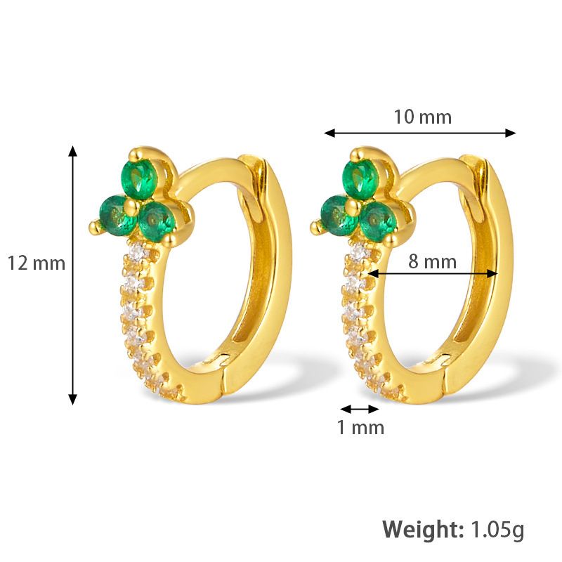 2024 New Colorful Zircon Earrings Light Luxury High-end Design Sense Clips Ins Style Versatile Ear Jewelry_voghion.com