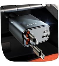 Geri Çekilebilir Araç Şarj Cihazı, iPhone için USB C Araç Aksesuarları Adaptörü USB C Şarj Cihazı Hızlı Şarj, Kadınlar ve Erkekler için Hediyeler, Kamyon Aksesuarları, iPhone 16-12 için_voghion.com