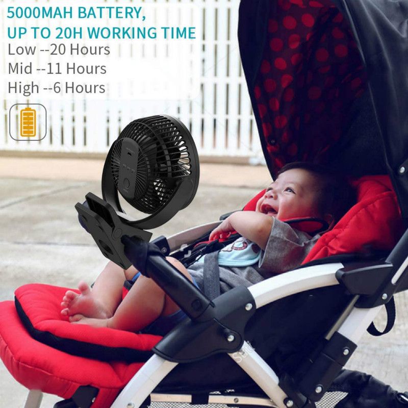 Rechargeable Operated Clip on Fan,Quieter & Stronger Wind USB Desk Fan,Hold Portable Fan for Stroller,Car,Treadmill,Camping tent_voghion.com