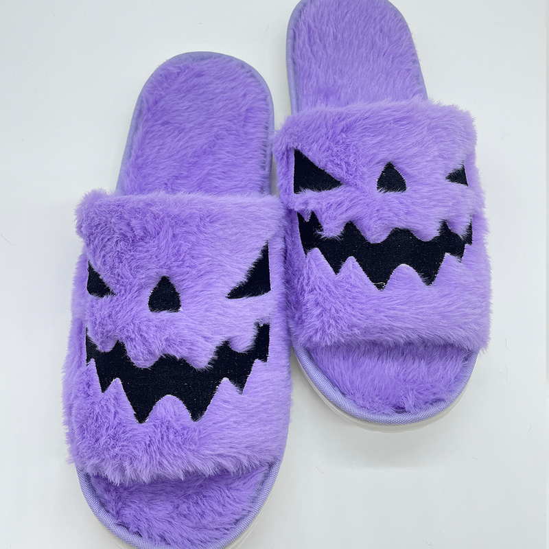 Grensoverschrijdende explosieve Halloween-pompoen Binnen- en buitenlandse handel Hot Products Pluche platte pantoffels_voghion.com