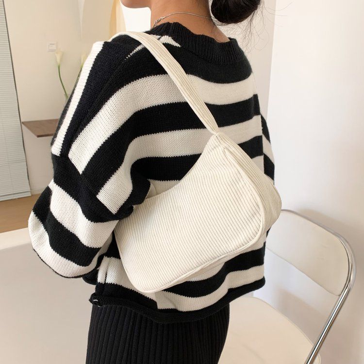 Borsa a tracolla piccola quadrata in velluto a coste retrò alla moda, in peluche, a tracolla singola, autunno e inverno_voghion.com