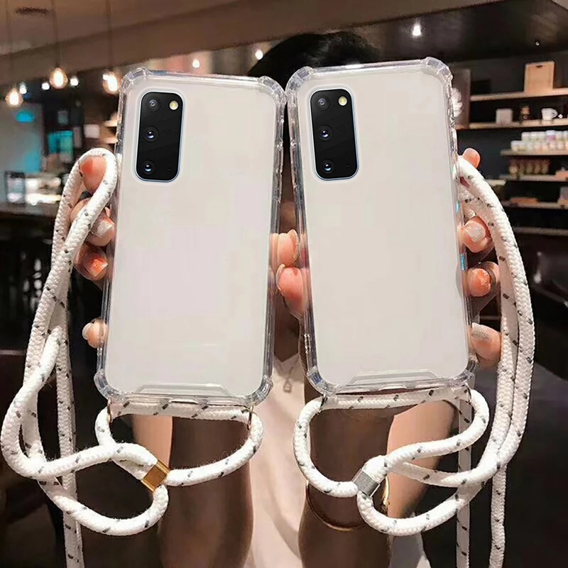 Lanyard Phone Case For Samsung Galaxy S22 S21 S20 FE Plus Ultra Transparent Cover With Rope For Samsung Galaxy Note20 S2_voghion.com