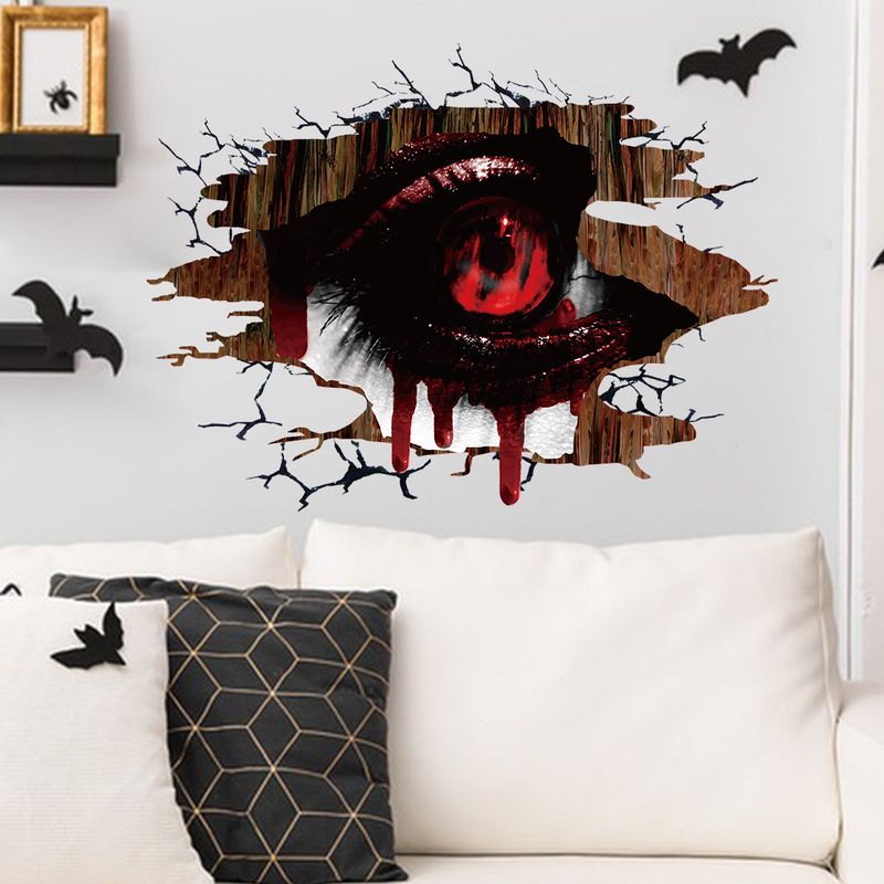 Horror Skeleton Ghost Halloween AFH12243D Broken Window Living R Bedr Decoration Wall Stickers_voghion.com