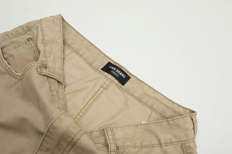 Herrenbekleidung Khaki Vibe Straight Loose Wide Leg Hose Herren Vintage American Style Washed Khaki Straight Leg Loose Fit Cargohose für den Sommer_voghion.com