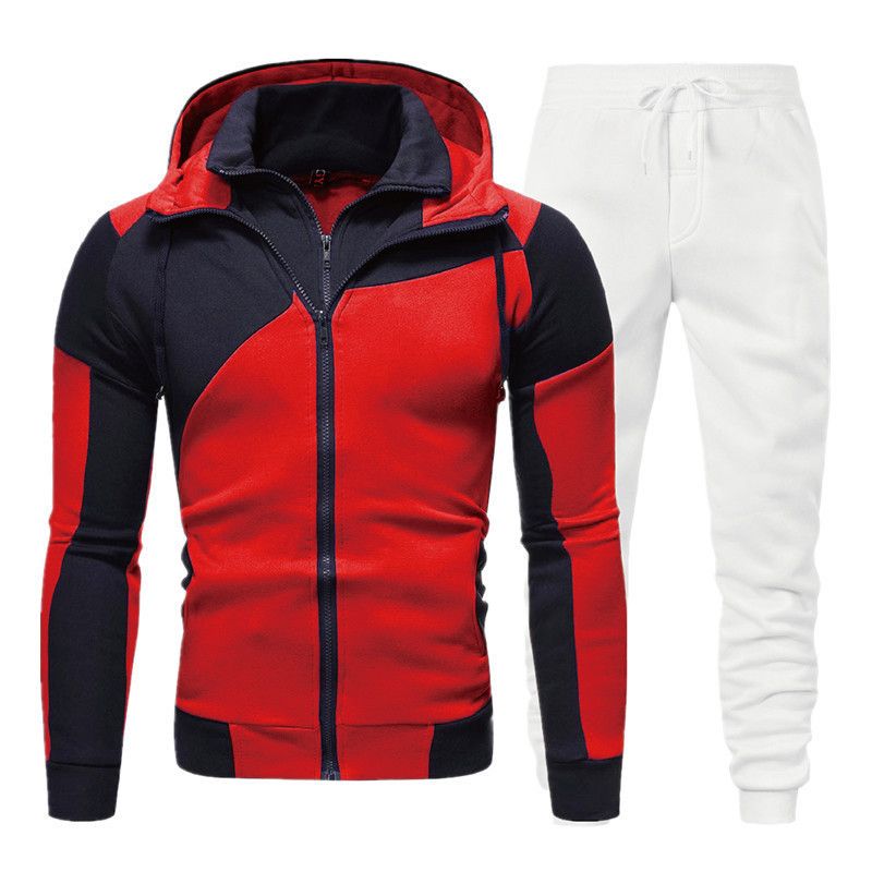 Pantaloni sportivi autunnali e invernali da uomo, casual, a maniche lunghe, due pezzi, con cappuccio, sportivi, esplosivi, da uomo_voghion.com