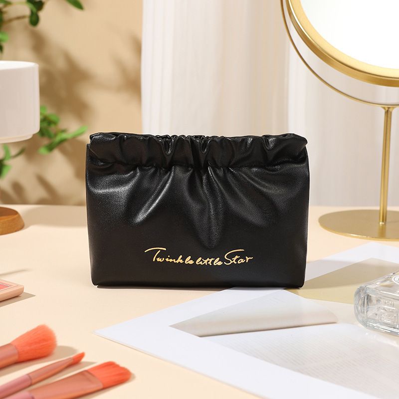 Borsa da viaggio portatile semplice in PU per cosmetici, portamonete, rossetto, auricolari e antirughe_voghion.com