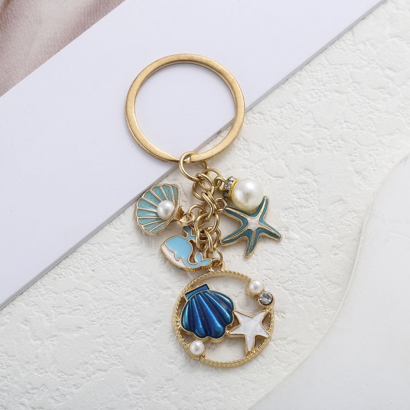 Blue Sea Keychain Starfish Seashell Pearl Dolphin Bag Pendant_voghion.com