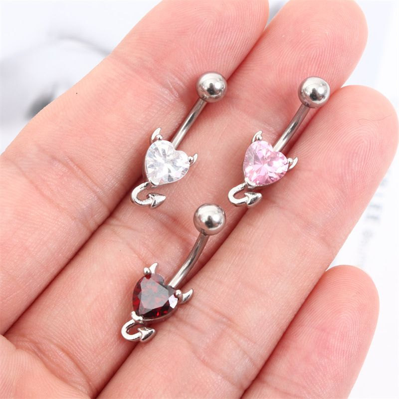moda nuovo anello ombelico piccolo diavolo chiodo ombelico acciaio inossidabile zircone ombelico all'ingrosso gioielli puntura_voghion.com