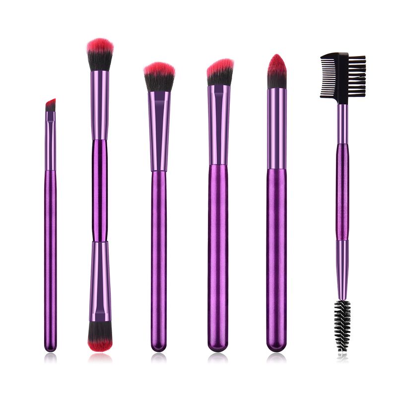 6 pcs makeup brushes, purple, red and black hair, eye makeup tools set GUJHUI_voghion.com
