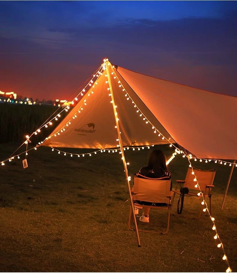 LED sol stjärna camping tält atmosfär julsnöre dekorativa blixt små färgade lampor_voghion.com