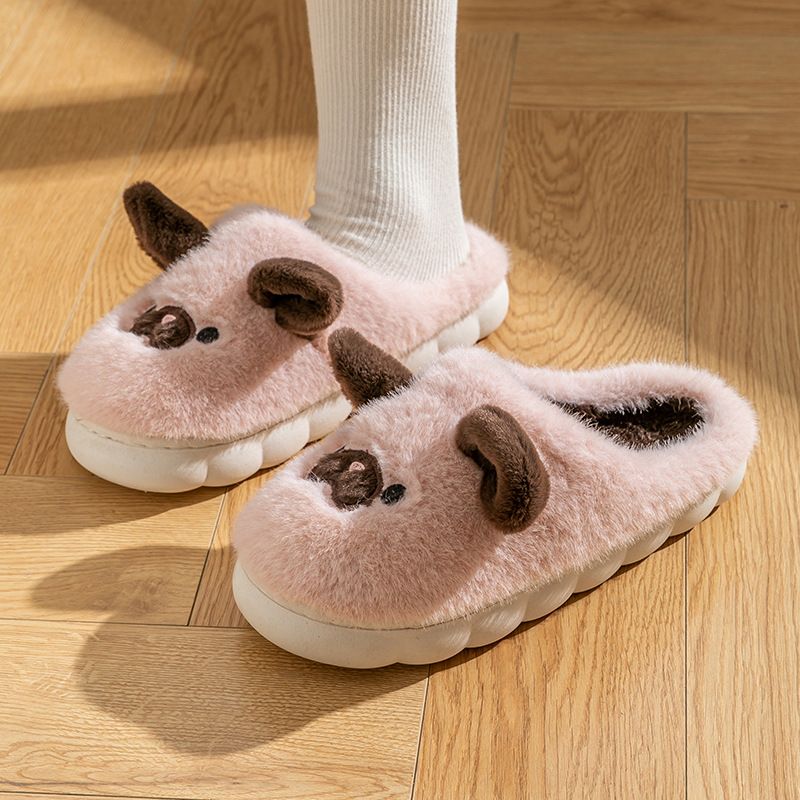 Pantofole invernali in peluche per donna e uomo – Scarpe da interno antiscivolo, foderate in pile ultra morbido (suola spessa, calde, lavabili in lavatrice)_voghion.com