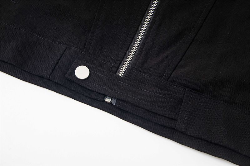 Washed Canvas Harrington Men's Trendy Brand Autumn American Style Short Stand Collar Loose Cool Workwear Jacket_voghion.com