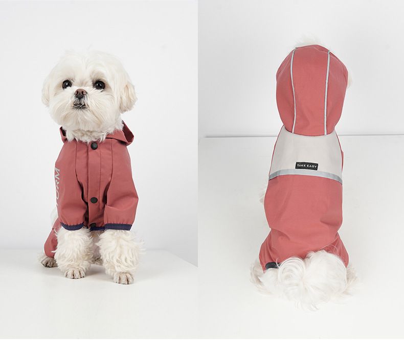 Pet And Dog Clothing, Rainproof, Breathable, Portable, Four Legged Raincoat, Reflective Night Coat_voghion.com