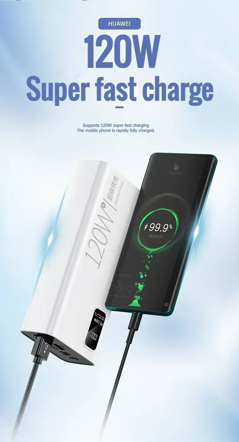 120W super rychlé nabíjení 30000 MAh baterie se 100% dostatečnou kapacitou pro napájení různých mobilních telefonů_voghion.com