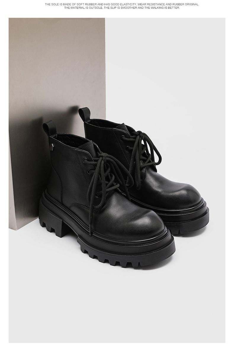 Heren Chelsea Boots Platform Martin Boots Hoogte Verhogende Casual Korte Laarzen Tooling Herenlaarzen_voghion.com