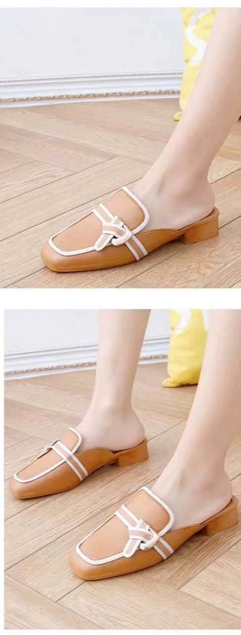 Baotou Mezzo Supporto Pantofole Estive Donna Capispalla New Net Rosso Versione Coreana Sandali e pantofole casual antiscivolo con tacco basso_voghion.com