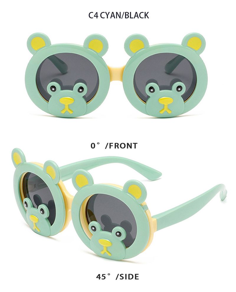 Sonnenbrille für Mädchen, modische hochklappbare Kindersonnenbrille, die die Augen nicht verletzt und UV-beständig ist, neu, polarisiert, weiches Silikon, Cartoon, süßer Bär_voghion.com