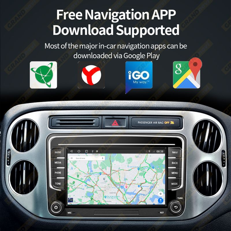 GRANDnavi Android13 Car Radio GPS For VW Skoda Octavia Golf 5 6 Touran Passat B6 Polo Jetta 2Din Multimedia Player_voghion.com