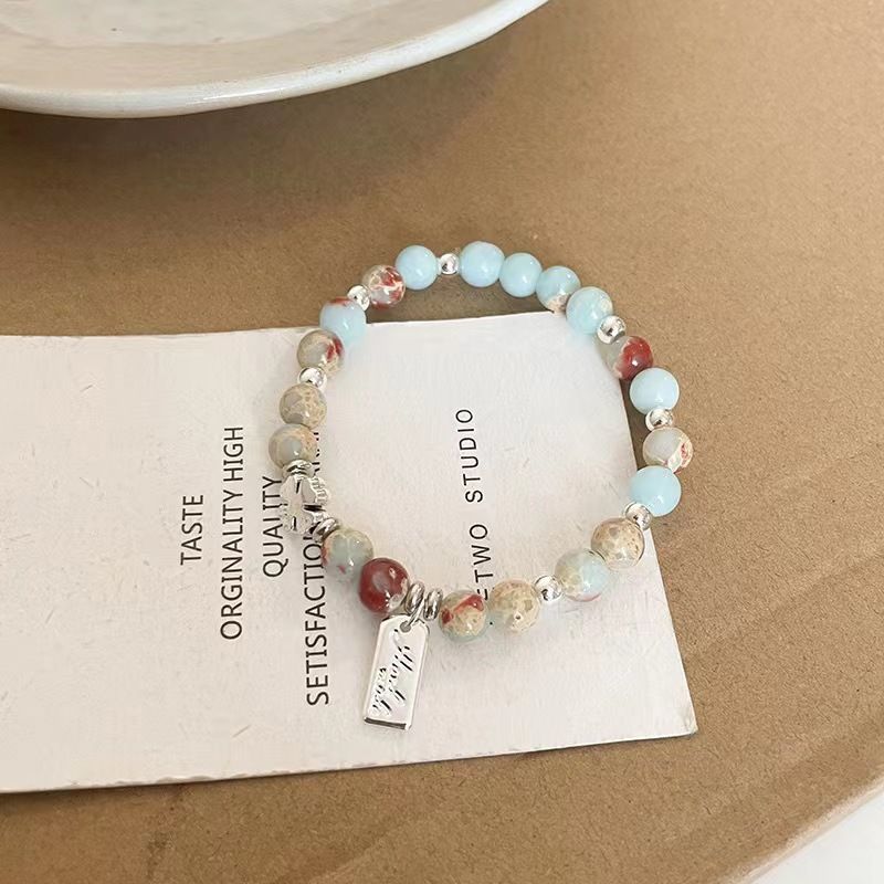 Nouveau bracelet minimaliste en perles de dopamine chinoises pour femme, style macaron, bijou polyvalent et coloré._voghion.com