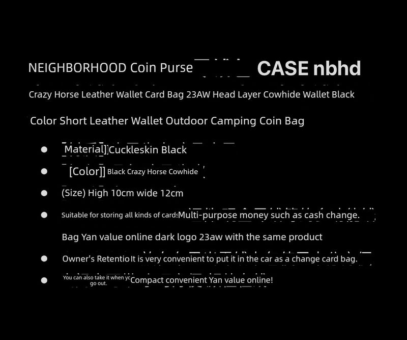 Case Nbhd Erste Schicht Rindsleder Camping Münzbörse_voghion.com