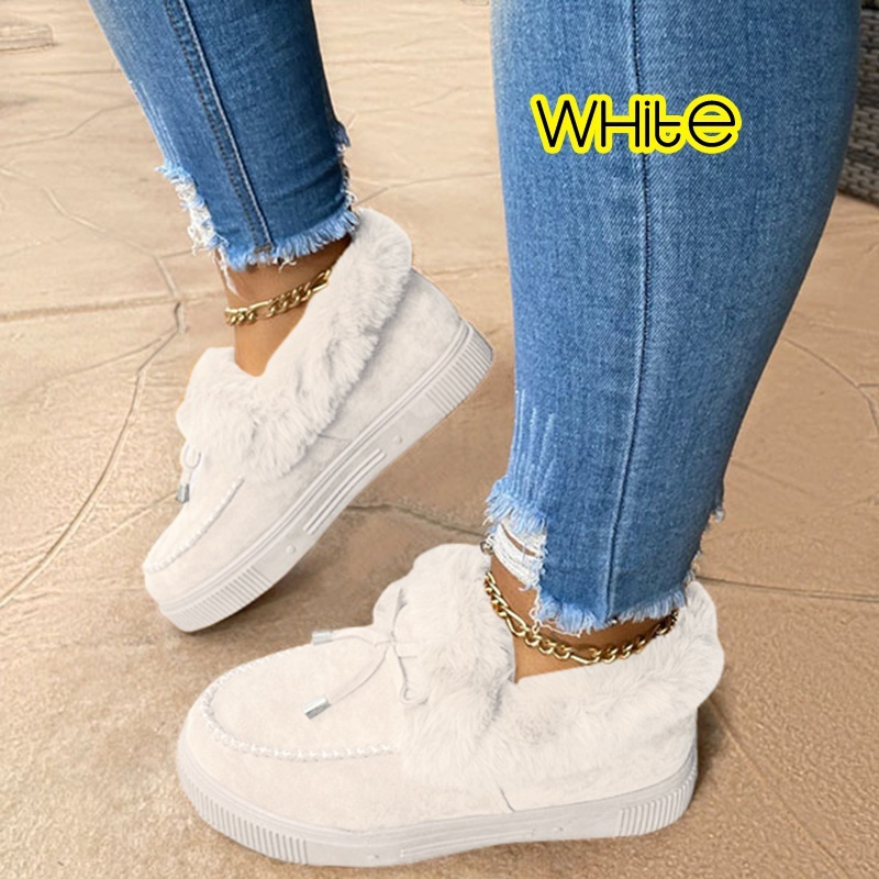 Damen Schneeschuhe für den Winter, runder Kopf, dicke Unterseite, gepolstert, verdickte warme Baumwollschuhe_voghion.com