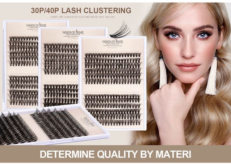 DIY Clusters Lashes Segmented False Eyelashes Single Cluster Natural 30P/40P Curl For Charming Eye Makeup_voghion.com