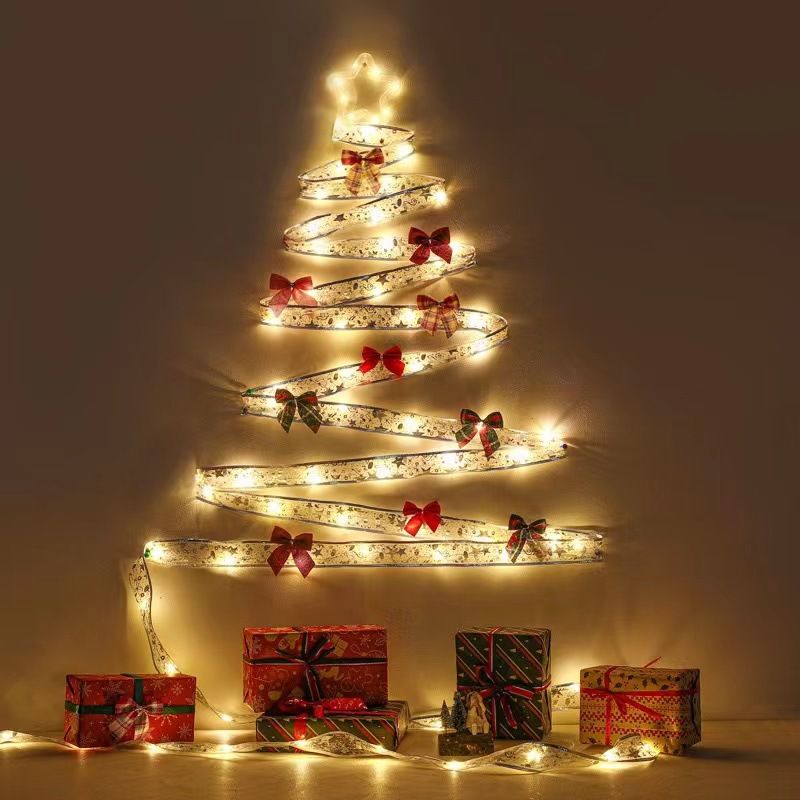 Decorative LED Ribbon String Lights For Christmas Tree - Flexible Copper Wire With Warm White/Colorful/White Light Options_voghion.com