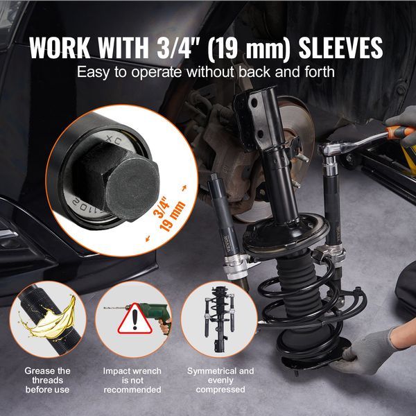 Coil Spring Compressor Tool, 2 Pcs Heavy Duty Macpherson Strut Spring Compressor Set, 2646 Lbs Strut Spring Compressor With Safety Bracket And Carr_voghion.com