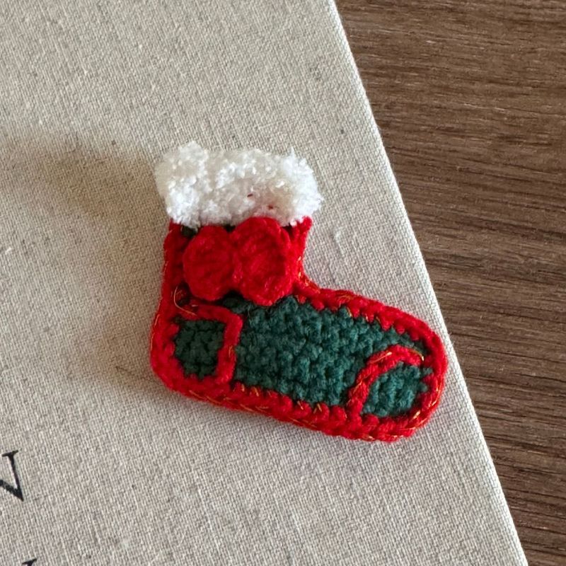 Cute Wool Christmas Hairpin Christmas Elk Socks Festive Atmosphere BB Clip Bangs Clip Side Clip Hair Accessories_voghion.com