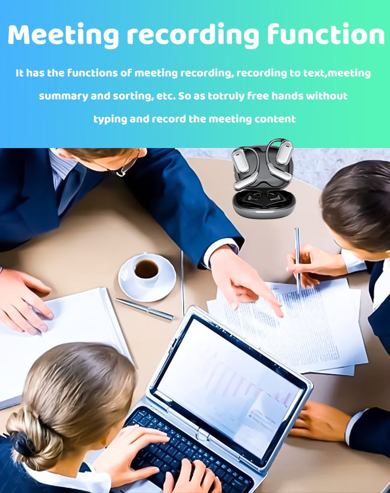 Original AI Übersetzer Drahtlose Kopfhörer Mit Mikrofon, Intelligente Touchscreen, Hifi Bluetooth 5,4 Kopfhörer Sport_voghion.com