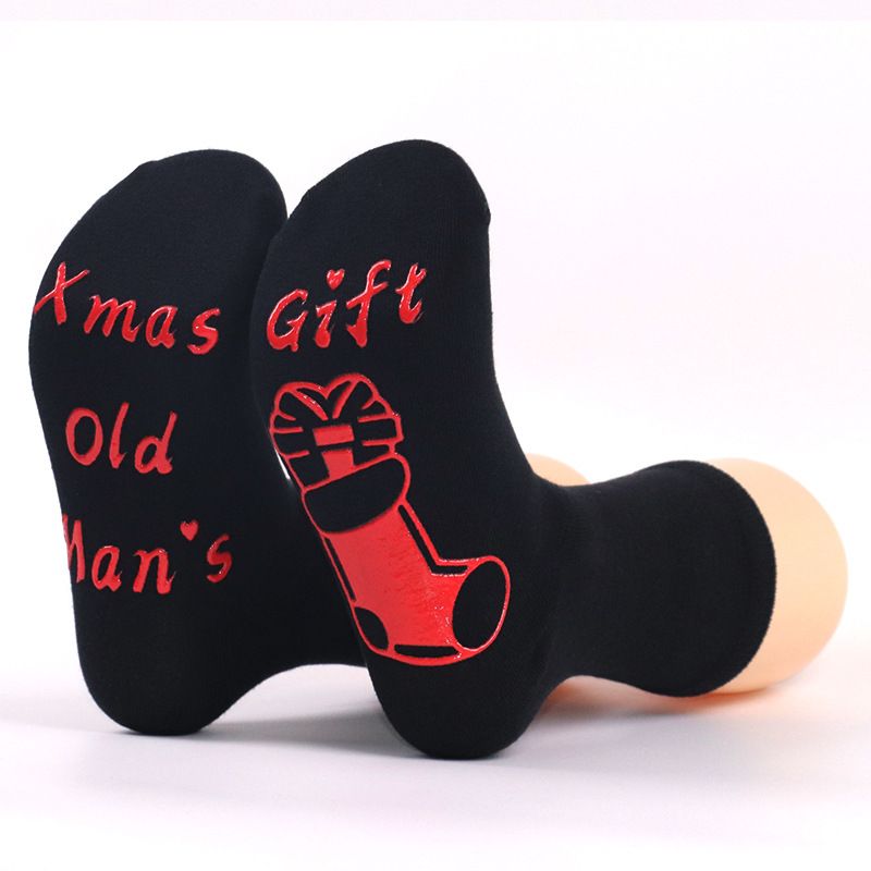 Calzini natalizi per uomo e donna, calzini antiscivolo con monogramma e tubo centrale_voghion.com