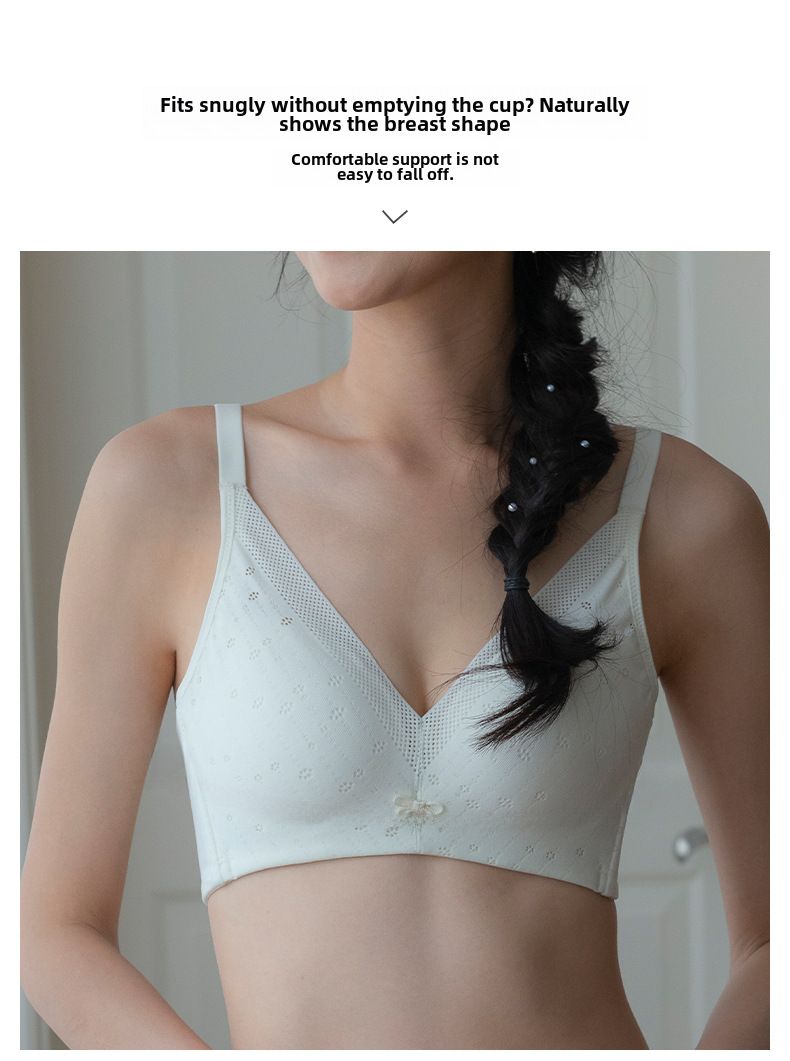 Reggiseno sottile senza bordo di grandi dimensioni in seta push-up anti-cedimento del seno grande, intimo ultrasottile lucido, estivo da donna_voghion.com