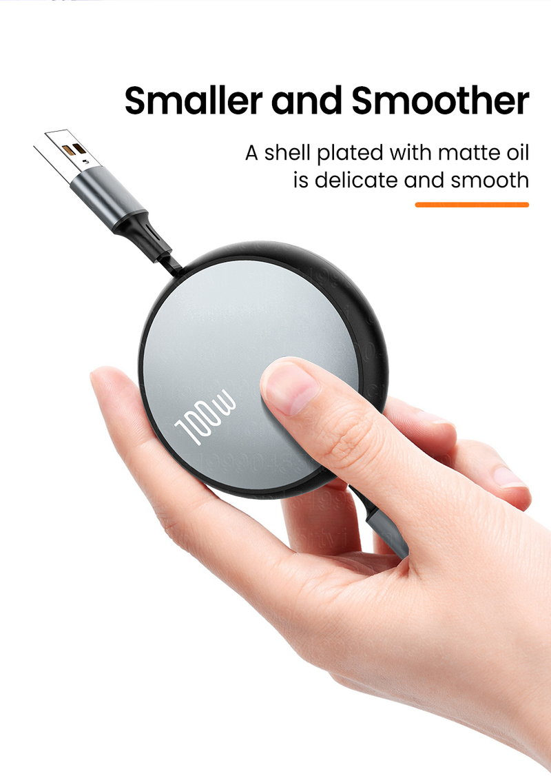 100W 6A 3 az 1-ben 2 az 1-ben gyors USB kábel Huawei/Honor készülékekhez, visszahúzható, hordozható 3 az 1-ben Micro USB C típusú töltőkábel F_voghion.com