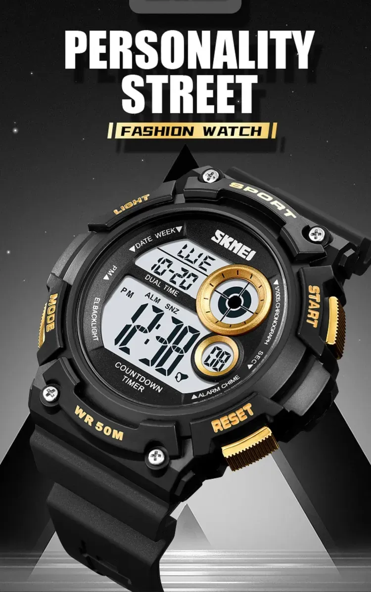 Orologio da polso elettronico alla moda per bambini, studenti, adolescenti, resistente all'acqua, orologi digitali sportivi per uomo_voghion.com