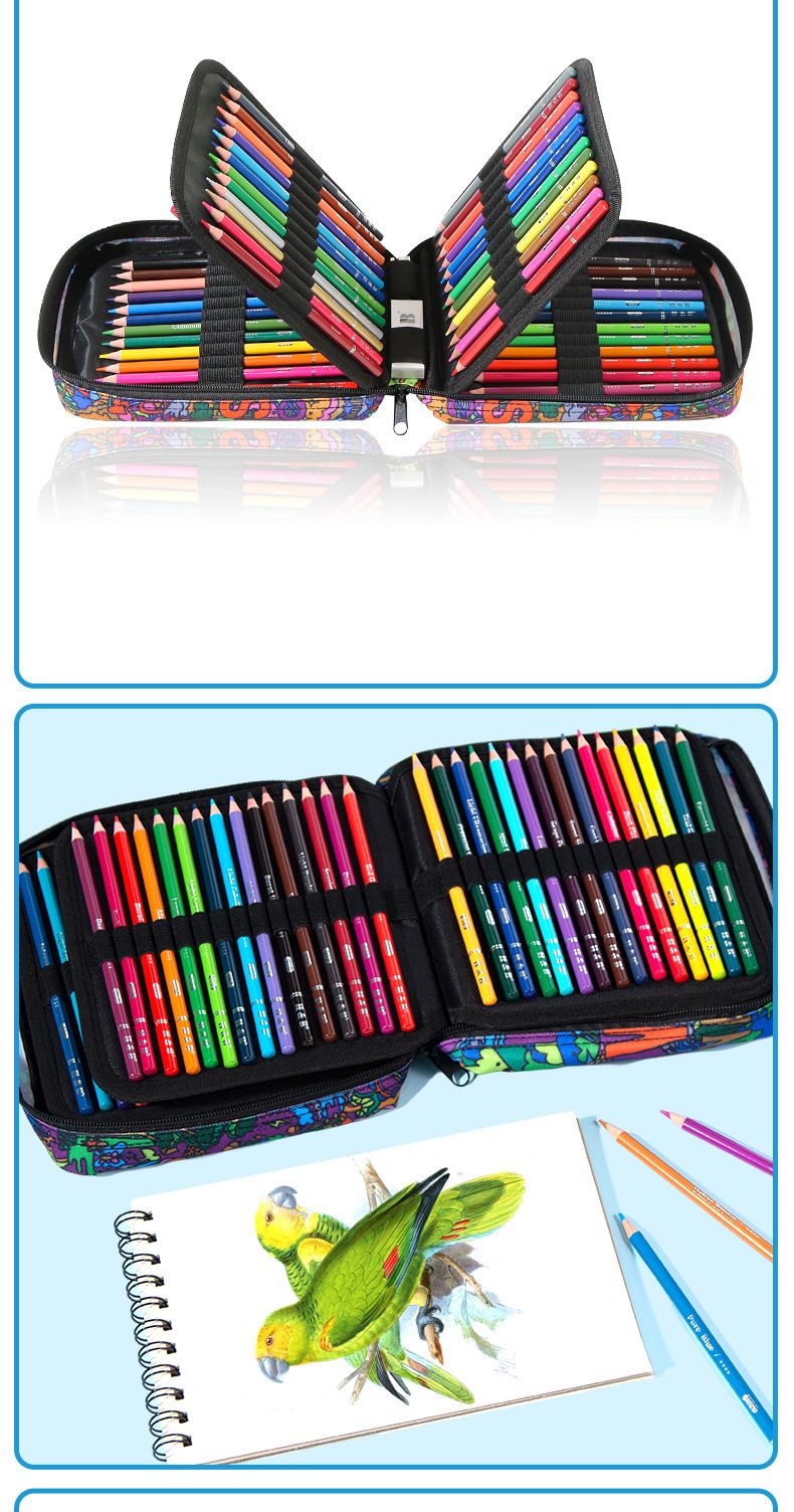 72/120 Colors Oil-Based Colored Pencils Set For Professional Drawing, Sketching & Art Supplies - HB Hardness, Premium Wooden Case_voghion.com
