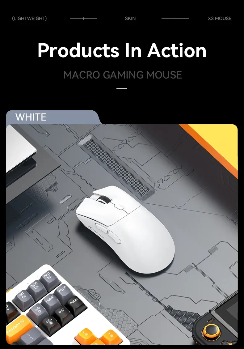 Attack Shark R1 1000Hz Bluetooth Wireless Tri-mode Connection 18000dpi Optical Mouse Lightweight Ergonomic DesignMouse_voghion.com