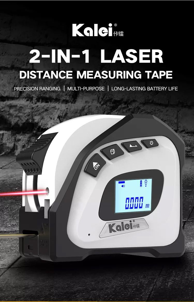 3-in-1 Laser Tape Measure – High-Precision Digital Measuring Tool With Cross-Line Laser & Auto-Calculation (Backlit LCD, IP54 Dustproof)_voghion.com
